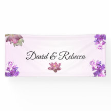 Rosa Farbverlauf-Blumen-Hochzeitsbanner