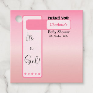 Rosa Farbverlauf Süße Augapfel-Text-Baby-Party Geschenkanhänger