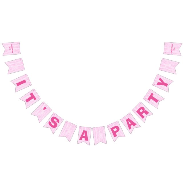 Rosa Faser Wimpelkette (Alle)