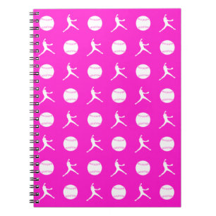 Rosa Fastpitch Muster-Notizbuch Notizblock