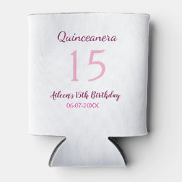 Rosa Fee 15. Geburtstag einfache moderne Quinceane Dosenkühler