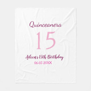 Rosa Fee 15. Geburtstag einfache moderne Quinceane Fleecedecke