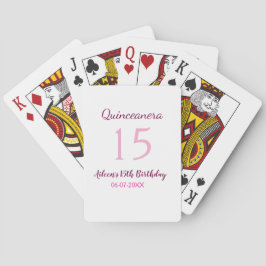 Rosa Fee 15. Geburtstag einfache moderne Quinceane Spielkarten