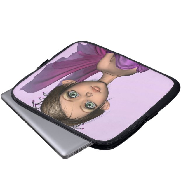 Rosa Fee Laptopschutzhülle (Vorne Knopf)