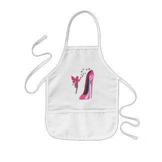 Rosa Fee-und Stilett-Schuh-Kunst Kinderschürze