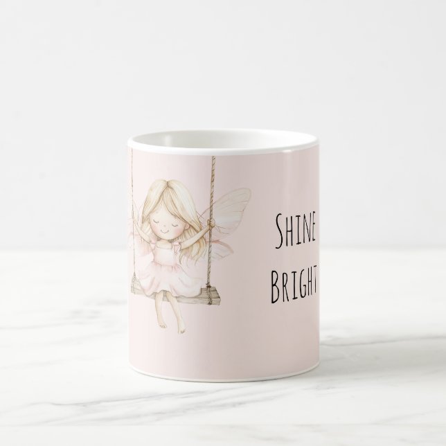 Rosa Feen auf Schaukel Kaffeetasse (Mittel)