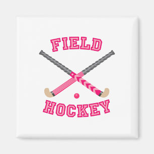 Rosa Feld-Hockey-Logo Magnet