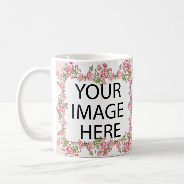 Rosa Feld-Schablone addieren Ihr Bild und/oder Kaffeetasse (Links)