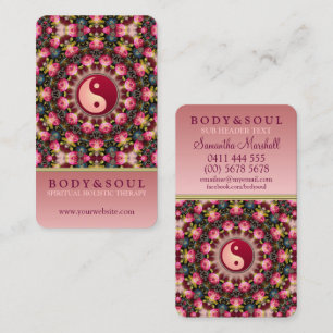 Rosa Feminine Schönheit YinYang Holistic Visitenkarte