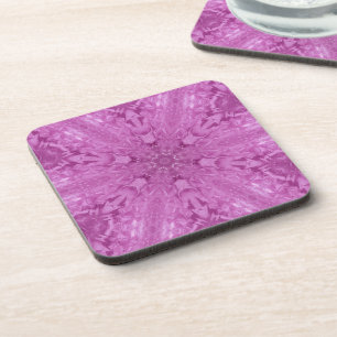 Rosa Feminine Spitz Kaleidoskop Schneeflocke Getränkeuntersetzer