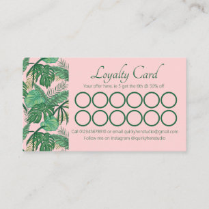 Rosa Feminine Tropical Monstero Treuekarte