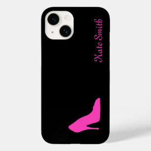 Rosa Ferse auf schwarz Case-Mate iPhone Hülle