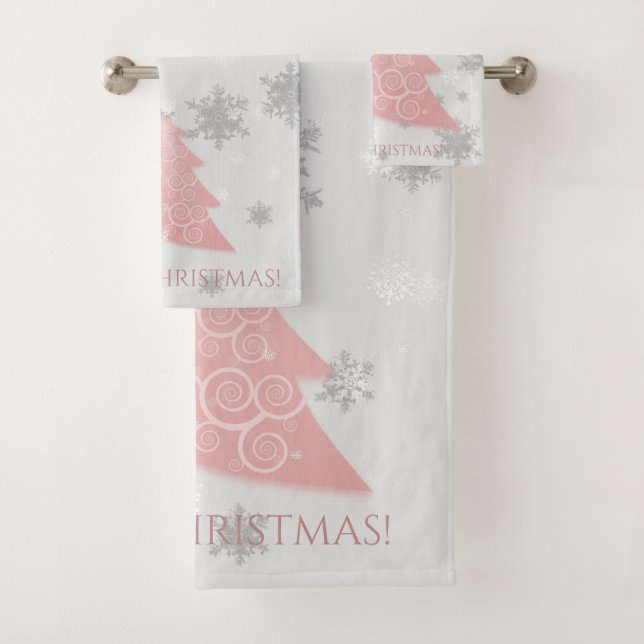 Rosa festliches Weihnachtsbaumhandtuch Set (Insitu)