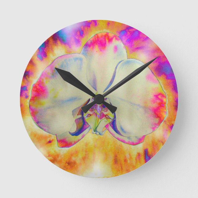 Rosa Feuerorchester Runde Wanduhr (Vorderseite)