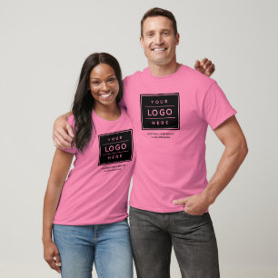 Rosa Firmenlogo Firmenname Promo T-Shirt