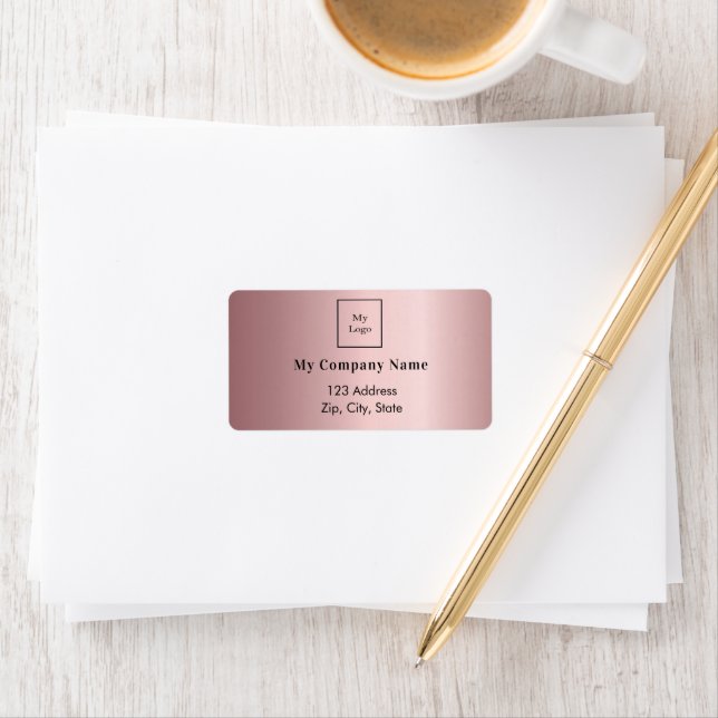 Rosa Firmenlogo Rücksendeadresse Adressaufkleber (Insitu)