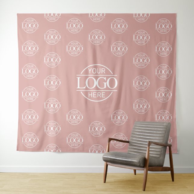 Rosa Firmenlogo Step & Repeat Hintergrundbanner Wandteppich (Beispiel (Horizontal))