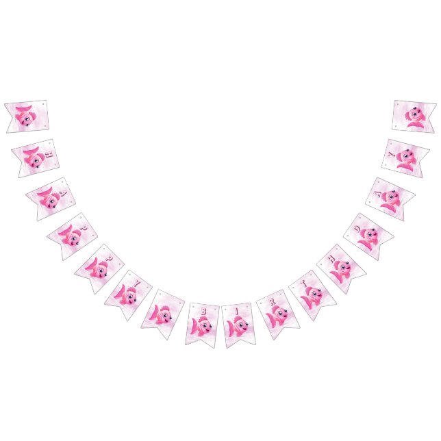 Rosa Fisch-Jagdfahne Wimpelkette (Alle)