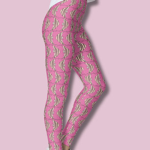 Rosa Fisch Muster Leggings