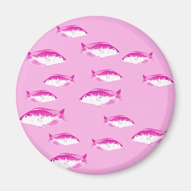 Rosa Fische Magnet (Vorne)
