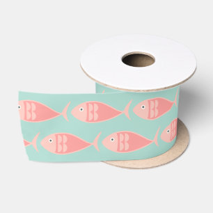 Rosa Fische Satin Ribbon schwimmen Satinband