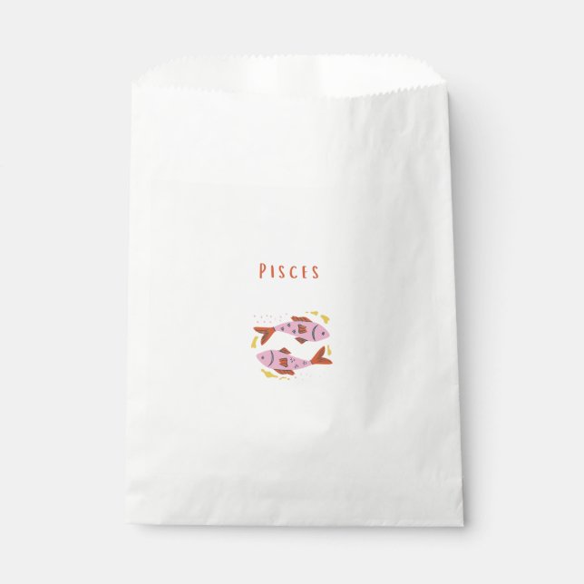 Rosa Fische, Sternzeichen, Sternzeichen-Druck Geschenktütchen (Vorderseite)