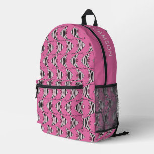 Rosa Fischmuster Bedruckter Rucksack