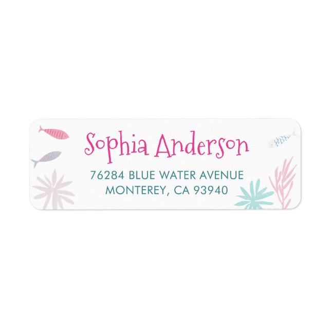 Rosa Fish Return Address Label 2 (Vorne)