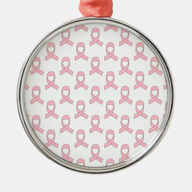 rosa Flachbild-Muster Silbernes Ornament (Vorne)