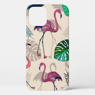 Rosa Flamigos und tropische Blätter - nahtlose Mu Case-Mate iPhone Hülle