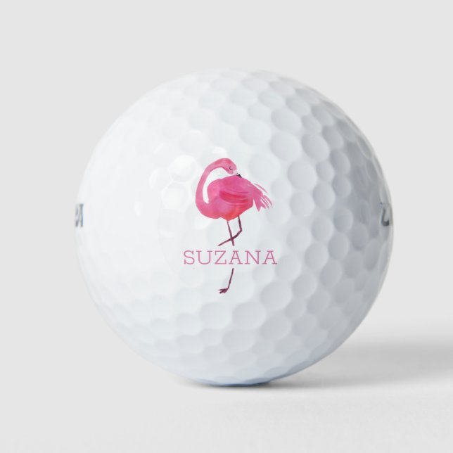 Rosa Flamingo 2-Gramm-Golfbälle Golfball (Vorderseite)