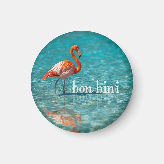 Rosa Flamingo ABC-Inseln Magnet (Vorne)