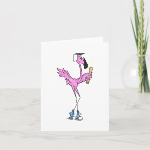 Rosa Flamingo-Abschluss-Mitteilungs-Karte Einladung