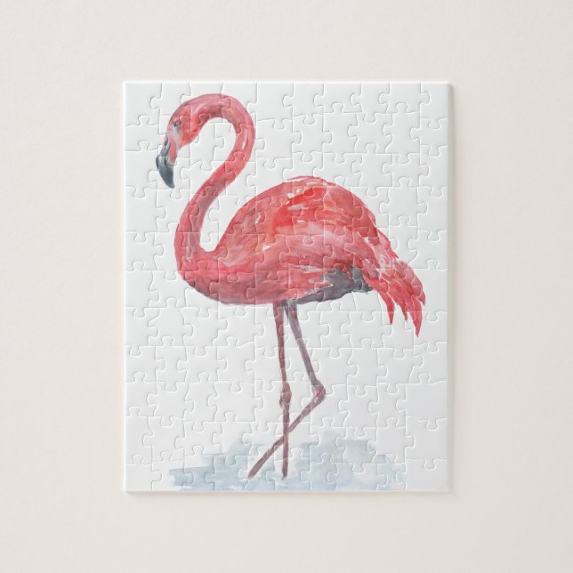 Rosa Flamingo Aquarell. (Vertikal)