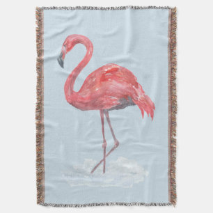 Rosa Flamingo, Aquarell. Decke