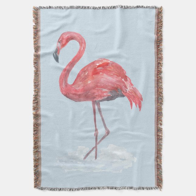 Rosa Flamingo, Aquarell. Decke (Vorderseite Vertikal)