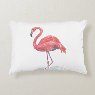 Rosa Flamingo, Aquarell. Dekokissen