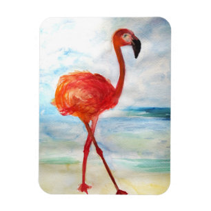 Rosa Flamingo Aquarell Kunst Foto Magnet