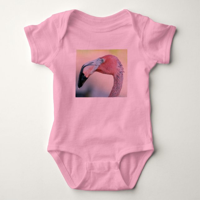 Rosa Flamingo-Baby-Spielanzug mit Ballettröckchen Baby Strampler (Vorderseite)