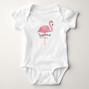 Rosa Flamingo Baby Strampler