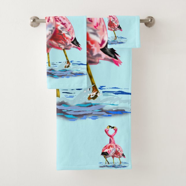 Rosa Flamingo Badetücher Badhandtuch Set (Insitu)
