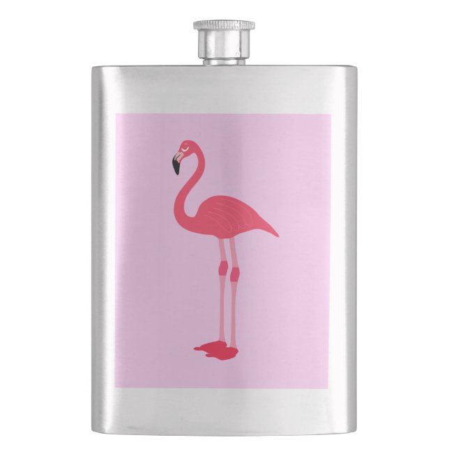Rosa Flamingo Bird-64305 Flachmann (Vorderseite)