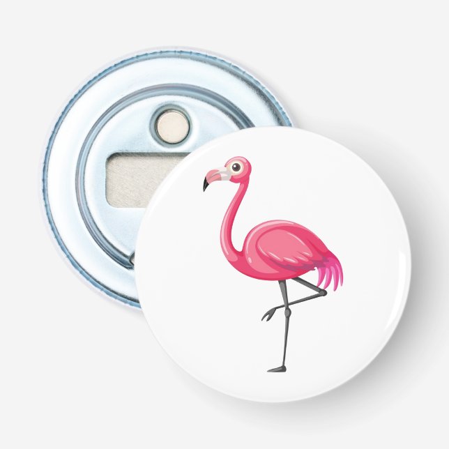 Rosa Flamingo Bird-89686 Flaschenöffner (Vorderseite)