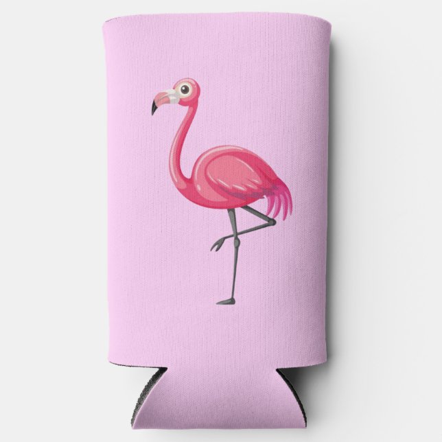 Rosa Flamingo Bird-89686 Selters Dosenkühler (Vorderseite)