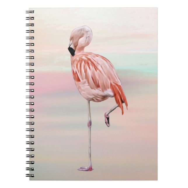 Rosa Flamingo Bird Art Journal Notizblock (Vorderseite)