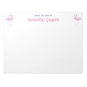 Rosa Flamingo-Bird vom Schreibtisch Notizblock