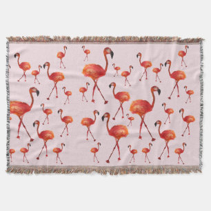 Rosa Flamingo Birds Throw Blanket Decke