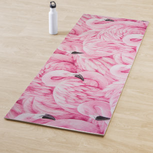 Rosa Flamingo Birds Yogamatte