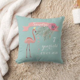 Rosa Flamingo , Blätter aus Palmen, für Mädchen Kissen