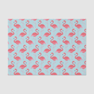 Rosa Flamingo-blaues Musterpapier Seidenpapier